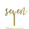 Andaz Press Birthday and Anniversary Acrylic Cake Toppers, Gold Glitter, Seven, 1-Pack view 1