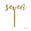 Andaz Press Birthday and Anniversary Acrylic Cake Toppers, Gold Glitter, Seven, 1-Pack view 3