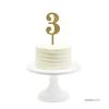 Andaz Press 3rd Birthday and Anniversary Acrylic Cake Toppers, Gold Glitter, Number 3, 1-Pack view 2