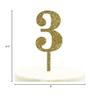 Andaz Press 3rd Birthday and Anniversary Acrylic Cake Toppers, Gold Glitter, Number 3, 1-Pack view 4