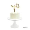 Andaz Press Birthday and Anniversary Acrylic Cake Toppers, Gold Glitter, Eight, 1-Pack view 2