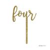 Andaz Press Birthday and Anniversary Acrylic Cake Toppers, Gold Glitter, Four, 1-Pack view 3