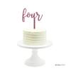 Andaz Press Birthday and Anniversary Acrylic Cake Toppers, Pink Glitter, Four, 1-Pack view 2