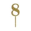 Andaz Press 8th Birthday and Anniversary Acrylic Cake Toppers, Gold Glitter, Number 8, 1-Pack view 1