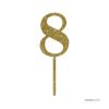 Andaz Press 8th Birthday and Anniversary Acrylic Cake Toppers, Gold Glitter, Number 8, 1-Pack view 3