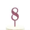 Andaz Press 8th Birthday and Anniversary Acrylic Cake Toppers, Pink Glitter, Number 8, 1-Pack view 1