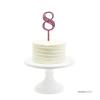 Andaz Press 8th Birthday and Anniversary Acrylic Cake Toppers, Pink Glitter, Number 8, 1-Pack view 2