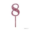 Andaz Press 8th Birthday and Anniversary Acrylic Cake Toppers, Pink Glitter, Number 8, 1-Pack view 3
