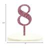 Andaz Press 8th Birthday and Anniversary Acrylic Cake Toppers, Pink Glitter, Number 8, 1-Pack view 4