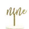 Andaz Press Birthday and Anniversary Acrylic Cake Toppers, Gold Glitter, Nine, 1-Pack view 1