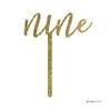 Andaz Press Birthday and Anniversary Acrylic Cake Toppers, Gold Glitter, Nine, 1-Pack view 3