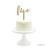 Andaz Press Birthday and Anniversary Acrylic Cake Toppers, Gold Glitter, Five, 1-Pack view 2
