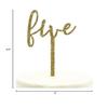 Andaz Press Birthday and Anniversary Acrylic Cake Toppers, Gold Glitter, Five, 1-Pack view 4
