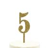 Andaz Press 5th Birthday and Anniversary Acrylic Cake Toppers, Gold Glitter, Number 5, 1-Pack view 1