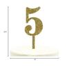 Andaz Press 5th Birthday and Anniversary Acrylic Cake Toppers, Gold Glitter, Number 5, 1-Pack view 4
