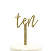 Andaz Press Birthday and Anniversary Acrylic Cake Toppers, Gold Glitter, Ten, 1-Pack view 1