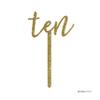 Andaz Press Birthday and Anniversary Acrylic Cake Toppers, Gold Glitter, Ten, 1-Pack view 3