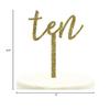 Andaz Press Birthday and Anniversary Acrylic Cake Toppers, Gold Glitter, Ten, 1-Pack view 4