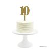 Andaz Press 10th Birthday and Anniversary Acrylic Cake Toppers, Gold Glitter, Number 10, 1-Pack view 2