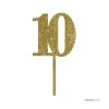 Andaz Press 10th Birthday and Anniversary Acrylic Cake Toppers, Gold Glitter, Number 10, 1-Pack view 3