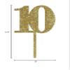 Andaz Press 10th Birthday and Anniversary Acrylic Cake Toppers, Gold Glitter, Number 10, 1-Pack view 4