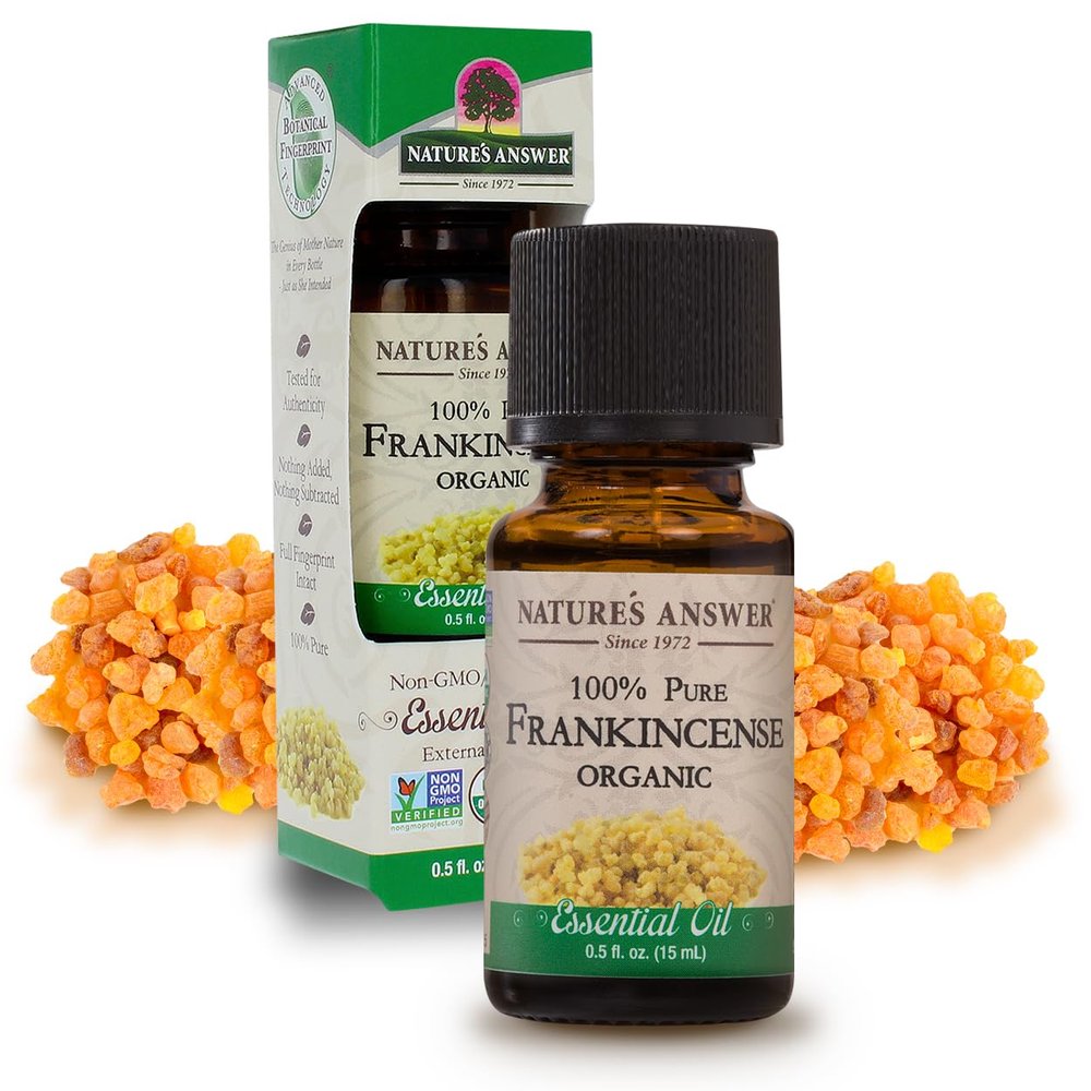 Natures Answer USDA Organic Frankincense Essential Oil, 100% Pure | Natural Aromatherapy Oil for Diffuser/Humidifier, Steam Distilled 0.5 fl oz. (15ml) | Made in USA