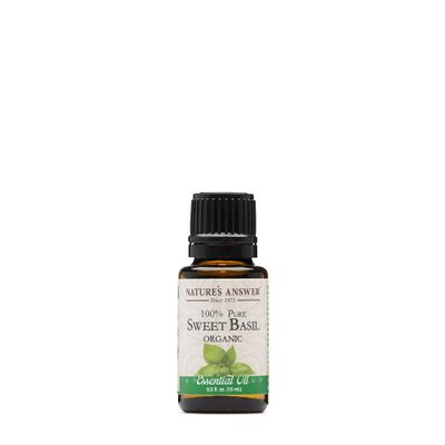 Nature's Answer 100% Pure Organic Essential Oil, 0.5-Ounce, Sweet Basil