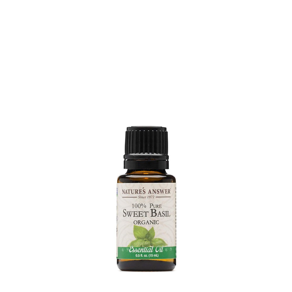 Nature's Answer 100% Pure Organic Essential Oil, 0.5-Ounce, Sweet Basil