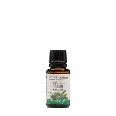 Nature?s Answer USDA Organic Sage Essential Oil, 100% Pure | Natural Aromatherapy Oil for Diffuser/Humidifier, Steam Distilled 0.5 fl oz. (15ml) | Made in USA