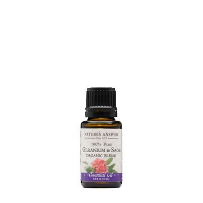 Nature's Answer 100% Pure Organic Essential Oil Blend, 0.5-Ounce, Geranium/Sage