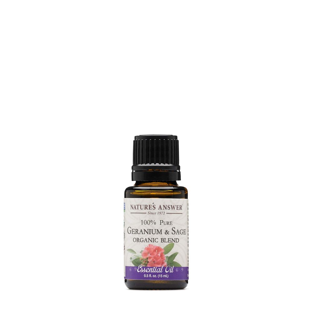 Nature's Answer 100% Pure Organic Essential Oil Blend, 0.5-Ounce, Geranium/Sage