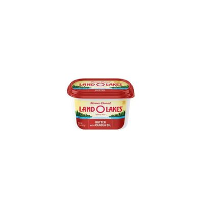 Land O Lakes Spreadable Butter with Canola Oil, 15 Ounce Tub -- 12 per case.