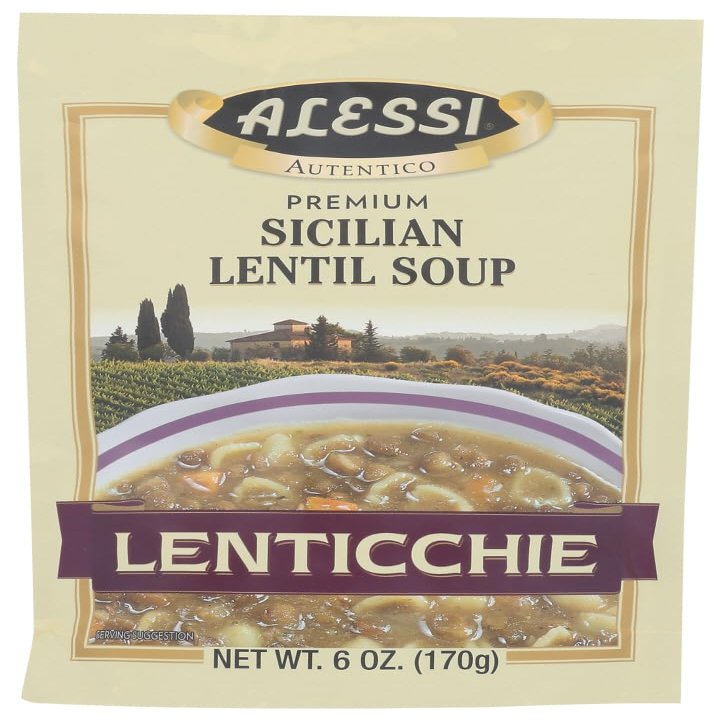Alessi Sicilian Lentil Soup (Lenticchie) 6 Ounce (Pack of 18)
