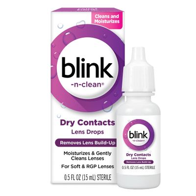 Bausch + Lomb Blink N Clean Dry Contacts, Lens Drops, 0.5 Fl Oz