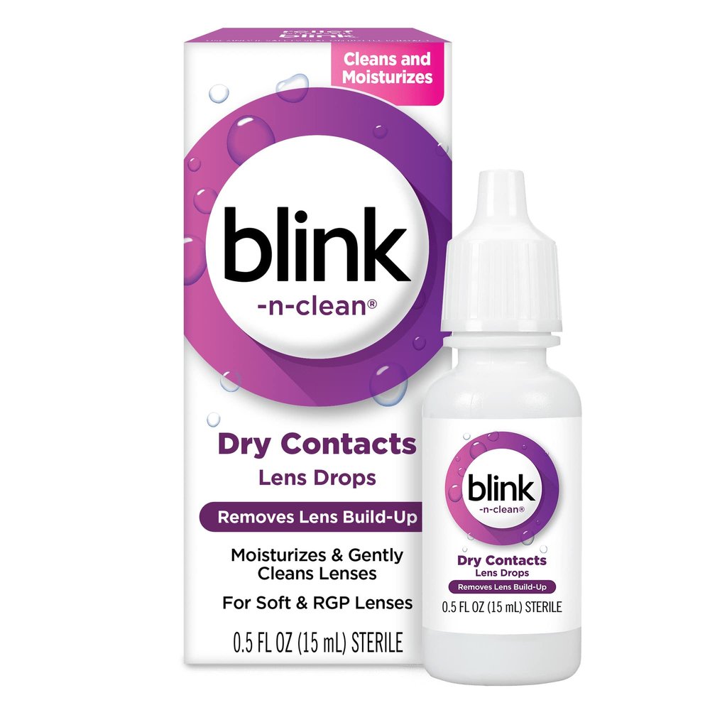 Bausch + Lomb Blink N Clean Dry Contacts, Lens Drops, 0.5 Fl Oz