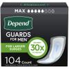 Depend Guards Incontinence Pads for Men, Maximum Absorbency, 104 Count (2 Packs of 52), Packaging May Vary view 1