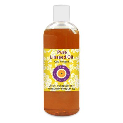 Deve Herbes Pure Linseed Oil (Linum usitatissimum) Cold Pressed 200ml (6.76 oz)