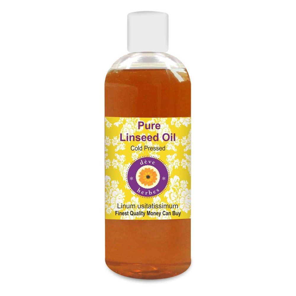 Deve Herbes Pure Linseed Oil (Linum usitatissimum) Cold Pressed 200ml (6.76 oz)