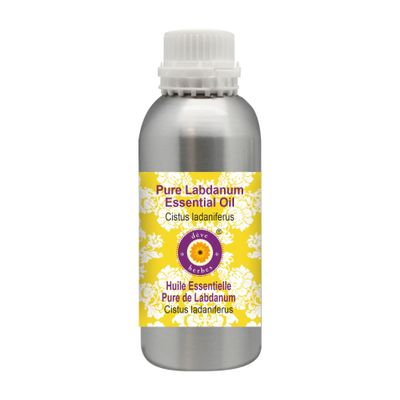 Deve Herbes Pure Labdanum Essential Oil (Cistus ladaniferus) Steam Distilled 630ml (21 oz)