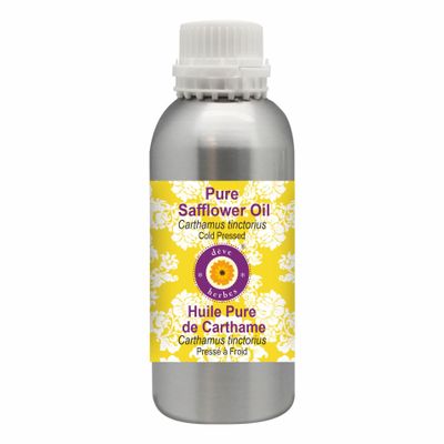 Deve Herbes Pure Safflower Oil (Carthamus tinctorius) Cold Pressed 300ml (10 oz)