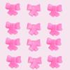 12pk Shimmer Baby Pink Ribbon Bows Cake Cupcake Sugar Decoration Toppers view 2