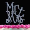 Mr & Mrs Anchor Crystal Cake Toppers Bling Silver Cake Decorations Weddings Anniversary Showers Party by Yacanna view 1