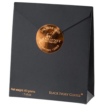 Black Ivory Coffee  Worlds Rarest Coffee, Naturally Refined by Elephants, 40g (1.41 oz) Whole Beans - Only 500 Pounds (225 kg) Harvested Annually - Ultra Luxury Gift