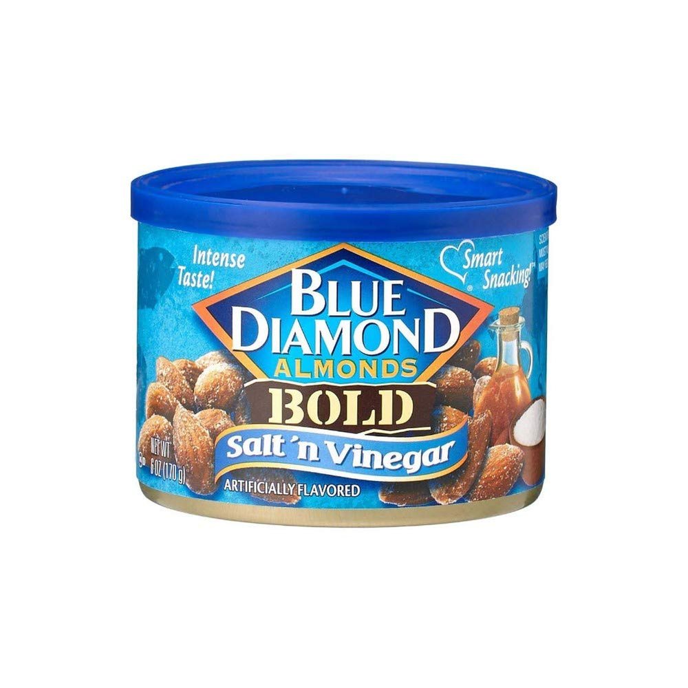 Blue Diamond Salt & Vinegar Almonds, Bold Tins, 6 oz, 3 Pack