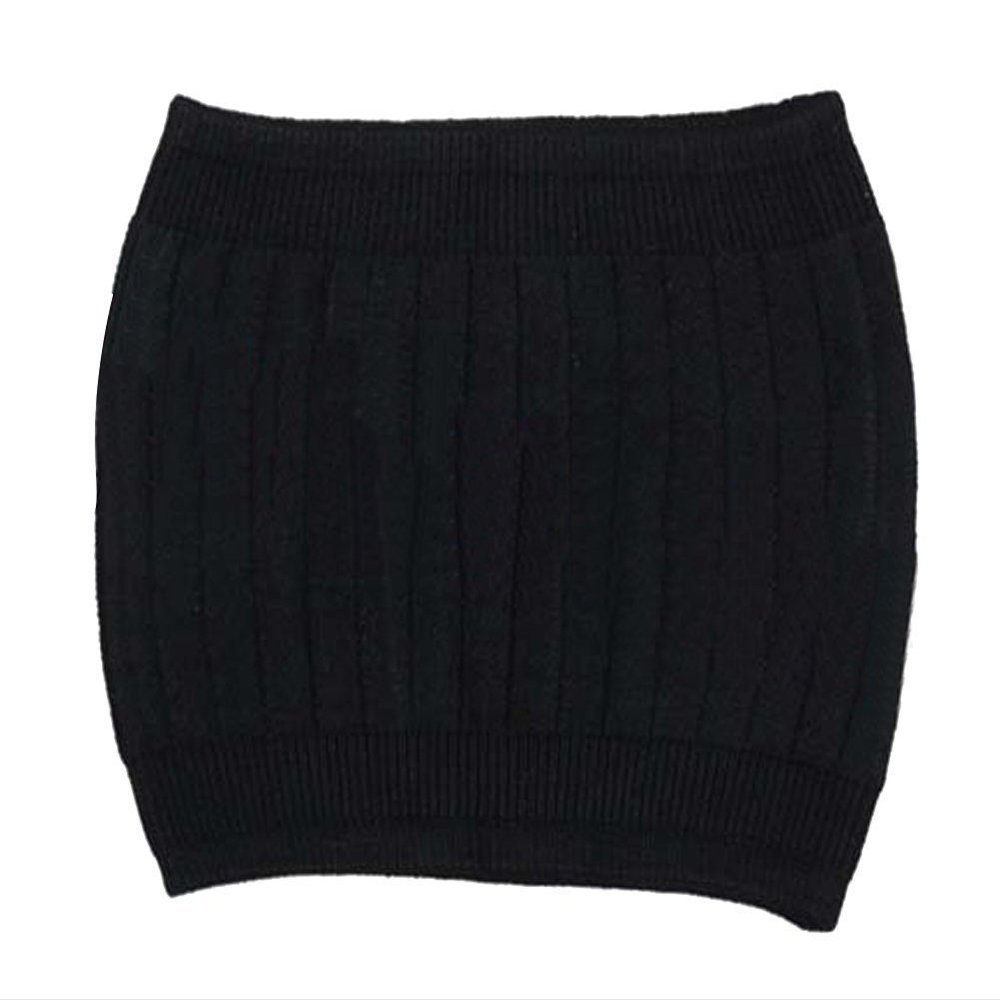 Ewanda store Women's Winter Warm Cashmere Soft Thin Elastic Waist Support Stomach Warmer Band Waist Protector Belt(Black)