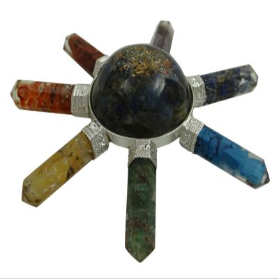 HARMONIZE Multistone 7 Points Pyramid Energy Generator Spiritual Reiki Healing Crystal