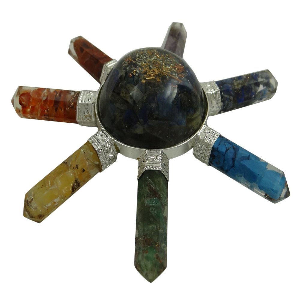 HARMONIZE Multistone 7 Points Pyramid Energy Generator Spiritual Reiki Healing Crystal