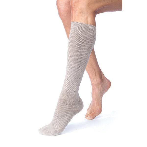 JOBST FarrowHybrid ADIW 20-30 mmHg Knee High Wide Foot Compression Liner Taupe / Large / Closed Toe
