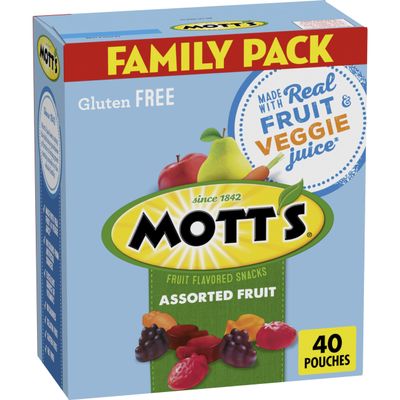 Mott's Assorted Fruit Flavored Snacks, Valentine's Day, Gluten Free, Family Pack, 40 Ct, 32 oz