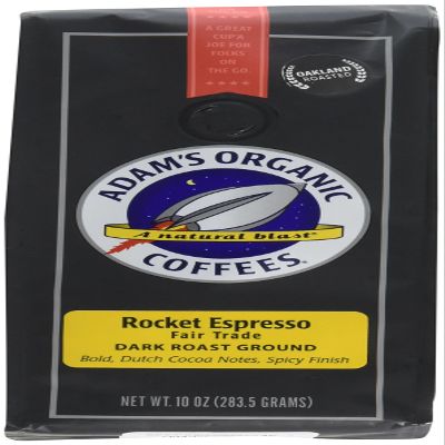 Adam's Organic Coffee, Rocket Espresso, 10 Ounce